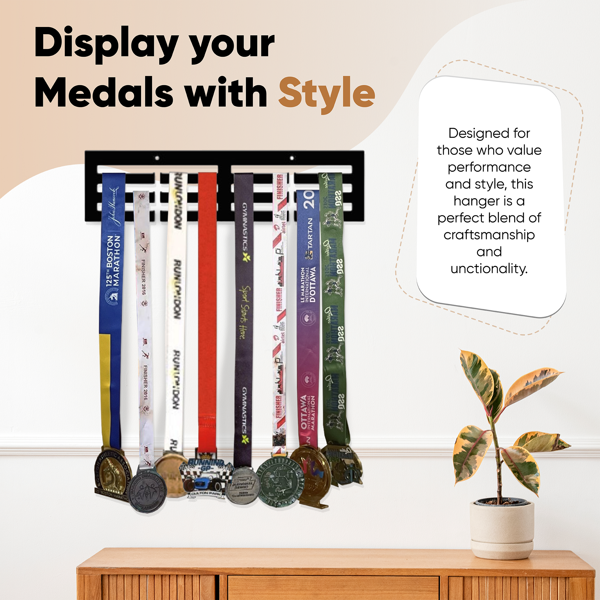 LA VICTOIRE COMMENCE DANS L'ESPRIT Medals Hanger 14"